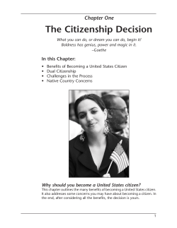 Citizenship for Us Chapter 1: The Citizenship Decision