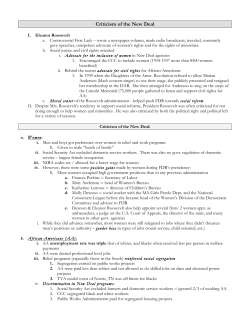 Criticism of the New Deal notes