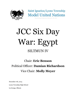 JCC Six Day War: Egypt - Lyons Township High School