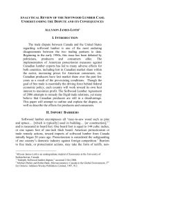 Analytical Review of the Softwood Lumber Case