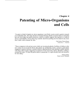 Patenting of Micro-Organisms and Cells