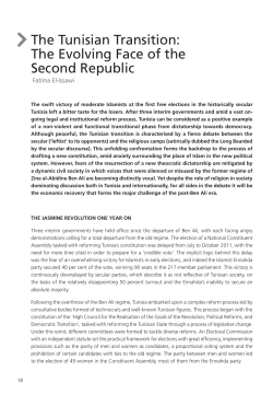 The Tunisian Transition: The Evolving Face of the Second Republic