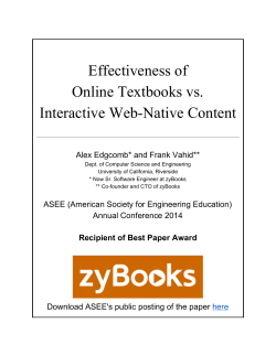Effectiveness of Online Textbooks vs. Interactive - Zyante