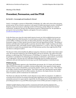 Precedent, Persuasion, and the PTAB