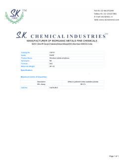 manufacturer of inorganic metals fine chemicals