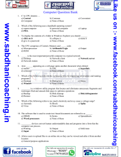 Computer Question Bank - Sabdhani Coaching Institut