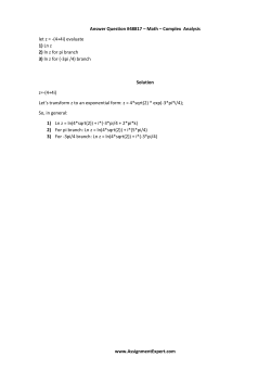 Answer Question #48817 &ndash; Math &ndash; Complex Analysis let z =
