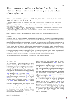 Blood parasites in noddies and boobies from Brazilian offshore islands