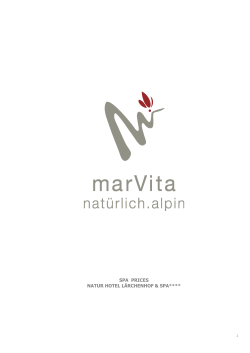 MarVita Spa Men&uuml;_ENG - Hotel L&auml;rchenhof Seefeld