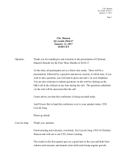 Q1 Conference call transcript 2016/17
