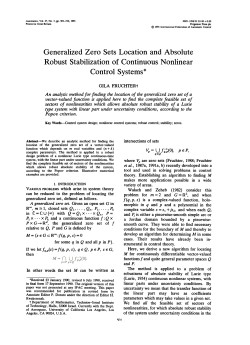 Generalized Zero Sets Location and Absolute Robust Stabilization