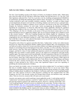 Orphan Trains in America