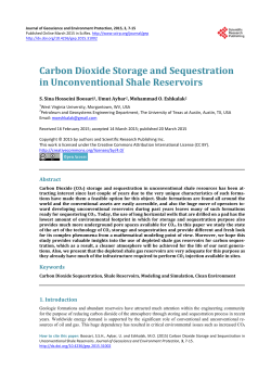 Carbon Dioxide Storage and Sequestration in Unconventional