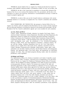 (a) Arts, Parks and River (b) Budget and Finance