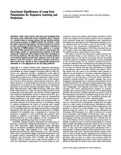 Functional Significance of Long-Term Potentiation for Sequence