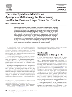 The Linear-Quadratic Model Is an Appropriate Methodology for