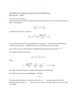 Oscillations II: Damped and/or Driven Oscillations