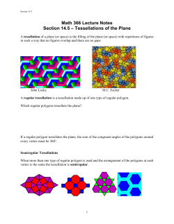 Math 366 Lecture Notes Section 14.5 &ndash; Tessellations of the Plane