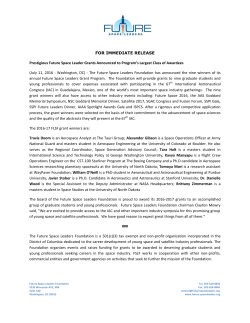 Future Space Leaders Press Release