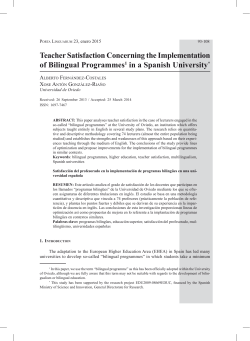 Teacher Satisfaction Concerning the Implementation of Bilingual