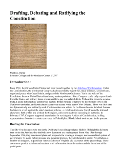 Drafting, Debating and Ratifying the Constitution
