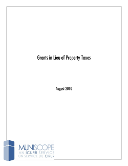Grants in Lieu of Property Taxes