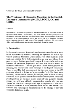 The Treatment of Figurative Meanings in the English