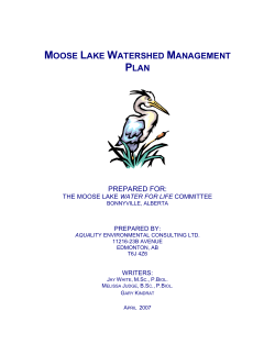 Moose Lake Watershed Management Plan