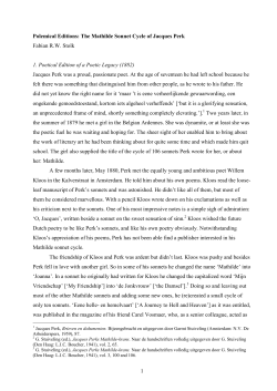 1 Polemical Editions: The Mathilde Sonnet Cycle of Jacques Perk