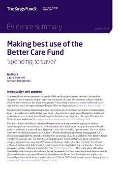 Making best use of the Better Care Fund