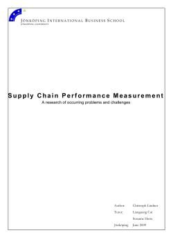 Supply Chain Performance Measurement