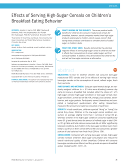 Effects of Serving High-Sugar Cereals on Children`s