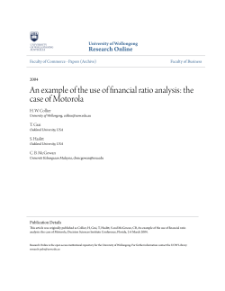 An example of the use of financial ratio analysis