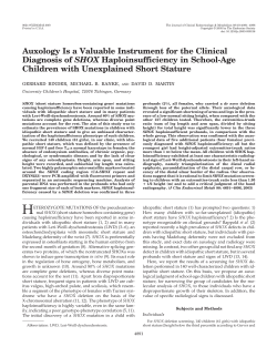 Auxology Is a Valuable Instrument for the Clinical Diagnosis of