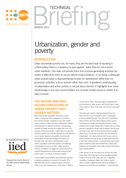 Urbanization, gender and poverty