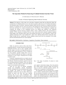 The Separation Method for Removing of Colloidal Particles