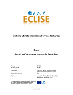 Rainfall and Temperature extremes for Greek Cities