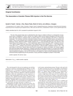 The Association of Aerobic Fitness With Injuries in the Fire Service