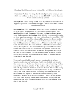 Model Habeas Corpus Petition Filed in California State Courts