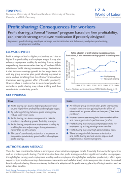 Profit sharing: Consequences for workers