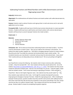 Subtracting Fractions and Mixed Numbers with