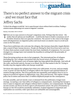 There`s no perfect answer to the migrant crisis &ndash; and