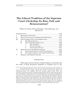 The Liberal Tradition of the Supreme Court Clerkship: Its Rise, Fall