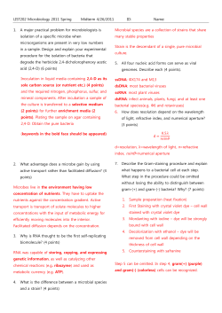 LIST202 Microbiology 2011 Spring Midterm 4/26/2011 ID: Name: 1