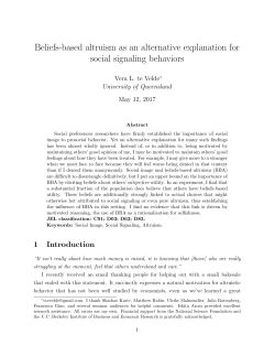 Beliefs-based altruism as an alternative explanation for social