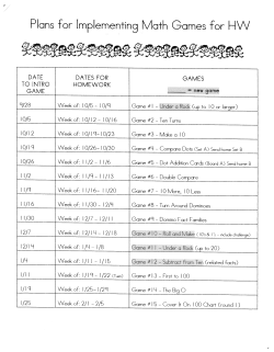 Homework Games &ndash; 1st Grade