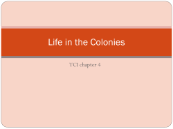 Life in the Colonies