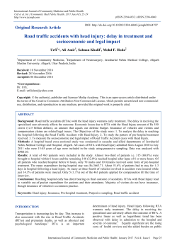 Road traffic accidents with head injury: delay in treatment and