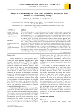 Changes in properties of palm sugar syrup produced by an open