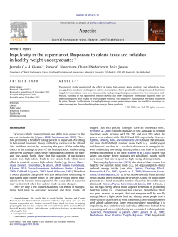 Impulsivity in the supermarket. Responses to calorie taxes and